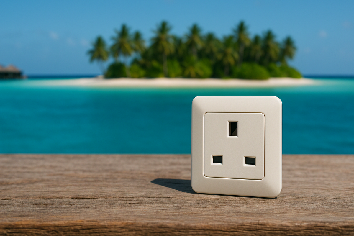 Тип розеток на Мальдивских островах.