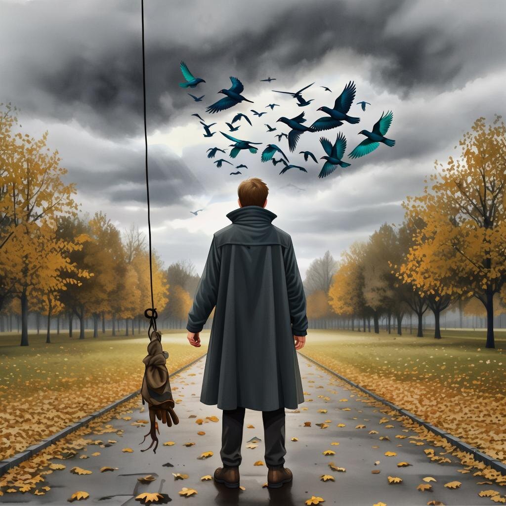 И вдруг — небо оживает. Это не солнце... Это туча скворцов