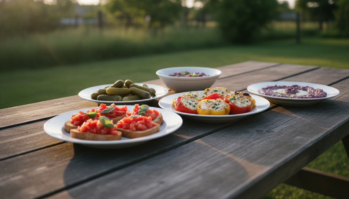    Дачный стол с закусками