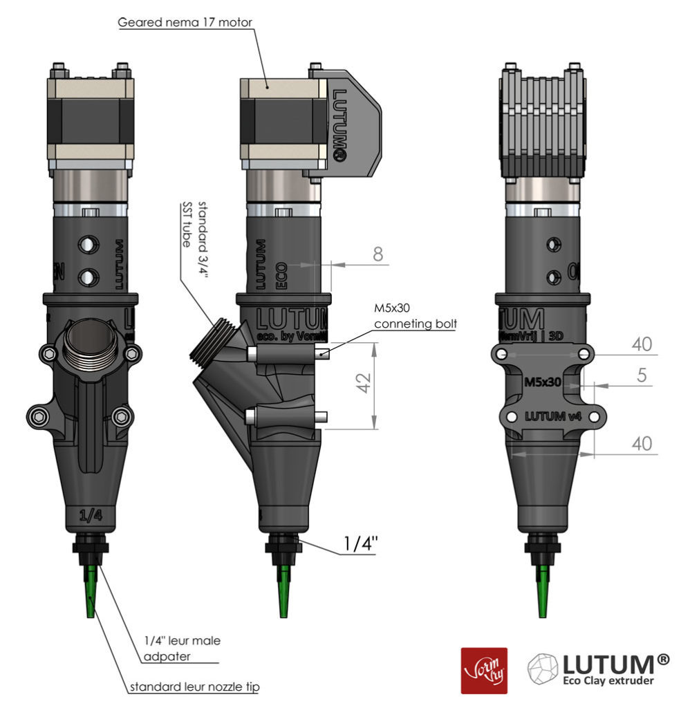 Пример шнекового экструдера для глины (LUTUM)