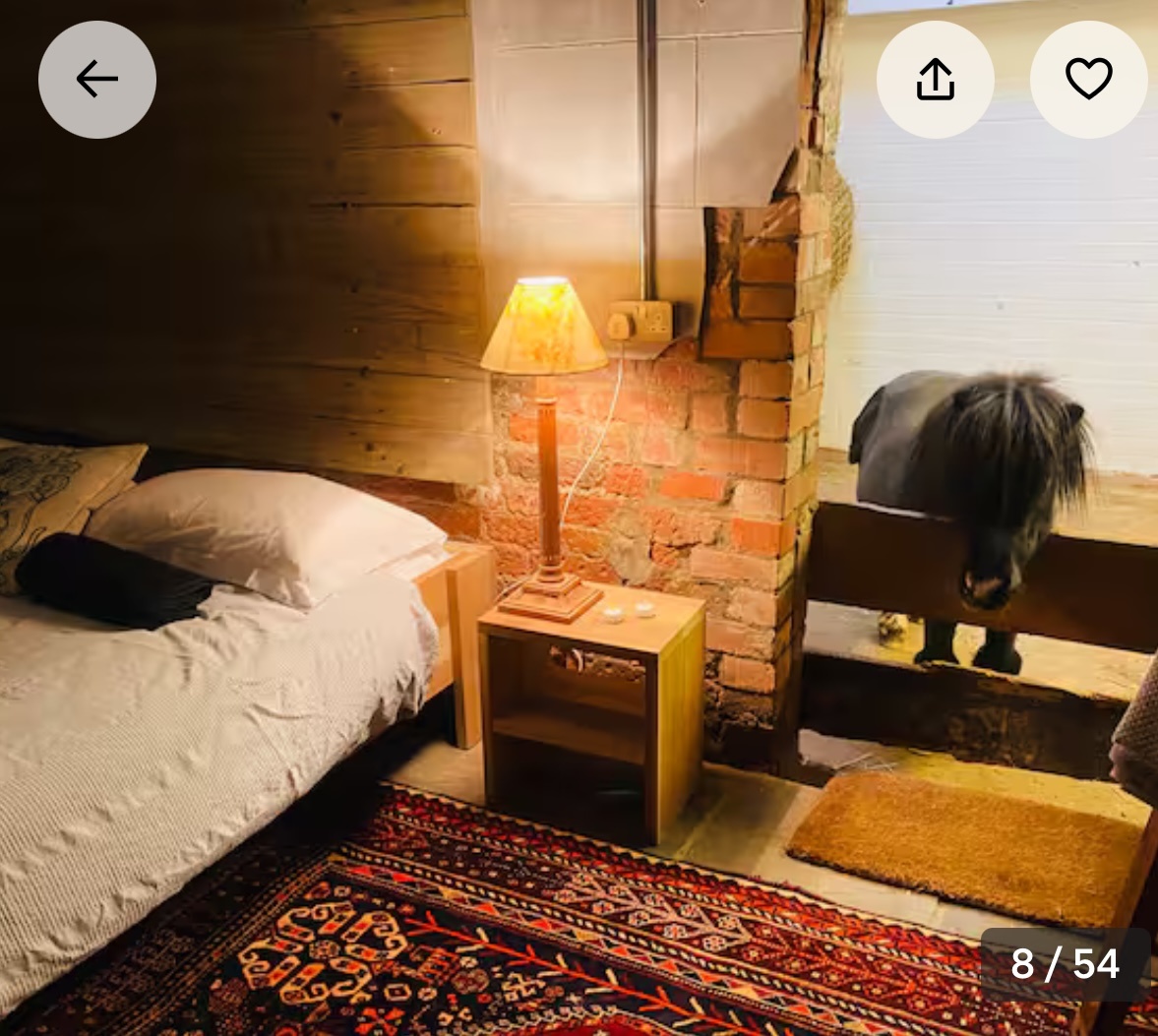 Ваша кровать и рядом лошадь. Фотография с сайта AirBnb. 