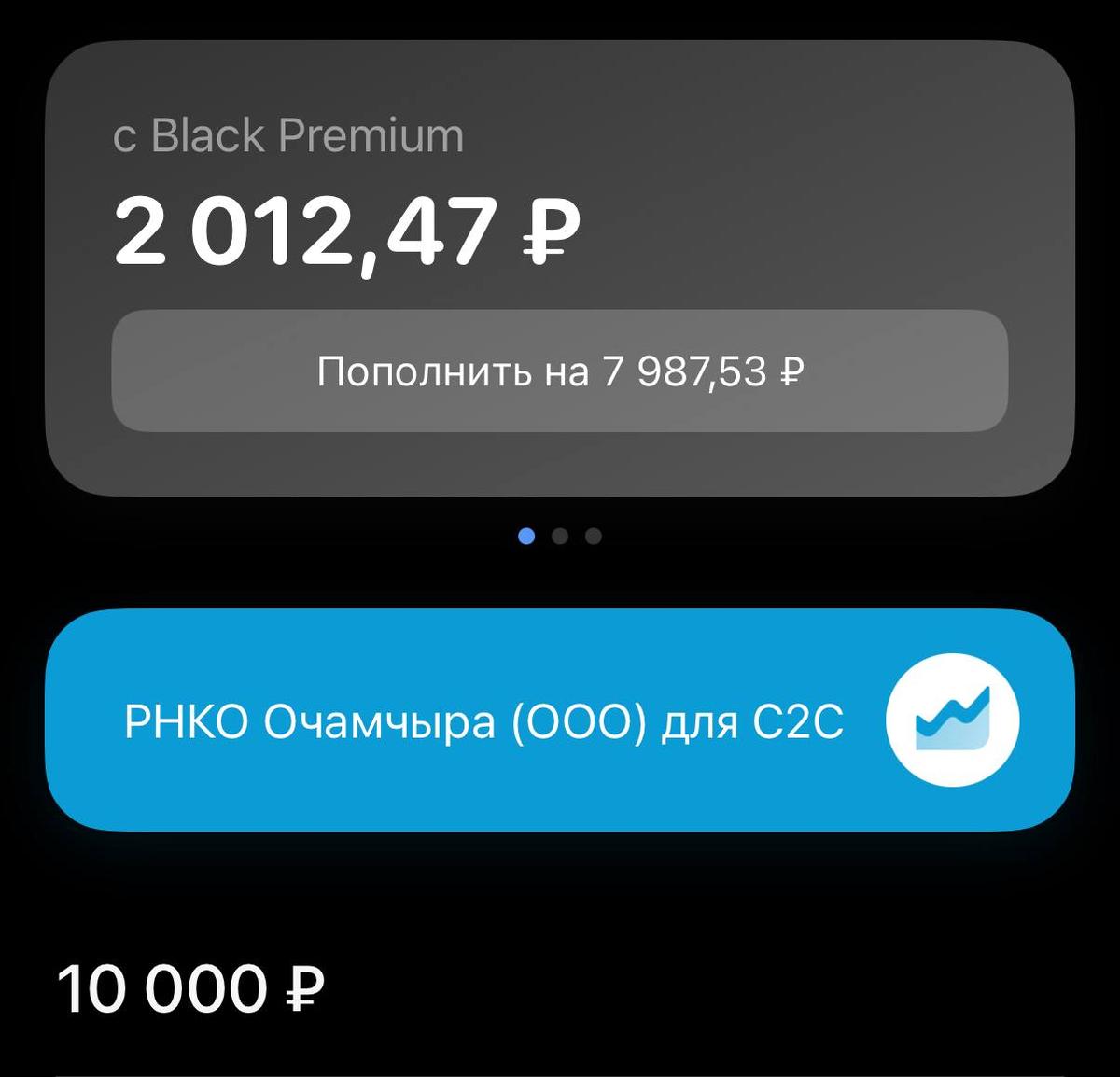 Отображение юр. лица при пополнении.