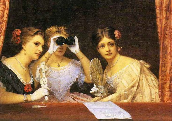 Картина “В театре”, художник Джеймс Хейллар