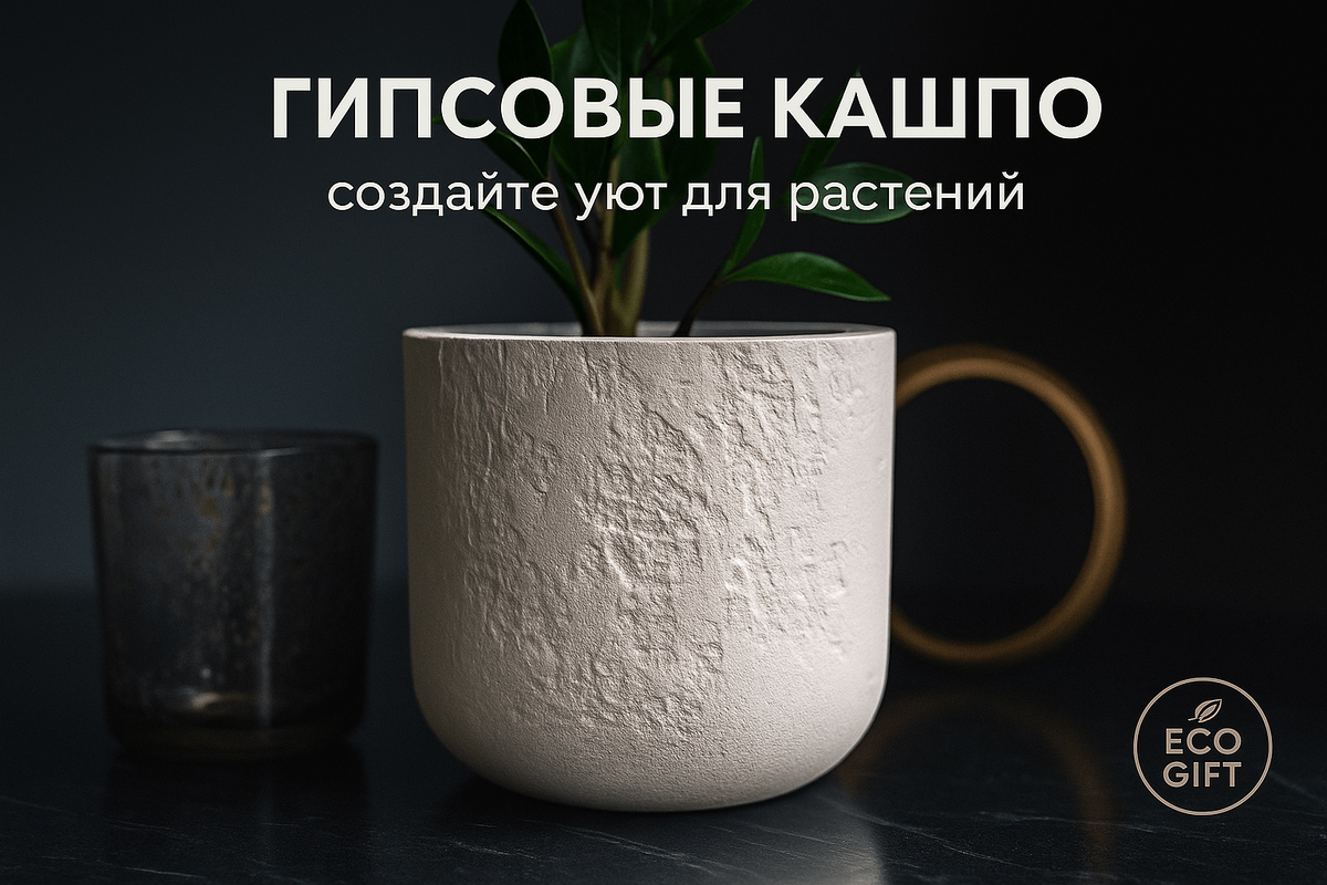    Создайте стильные гипсовые кашпо для ваших домашних растений Марина Погодина