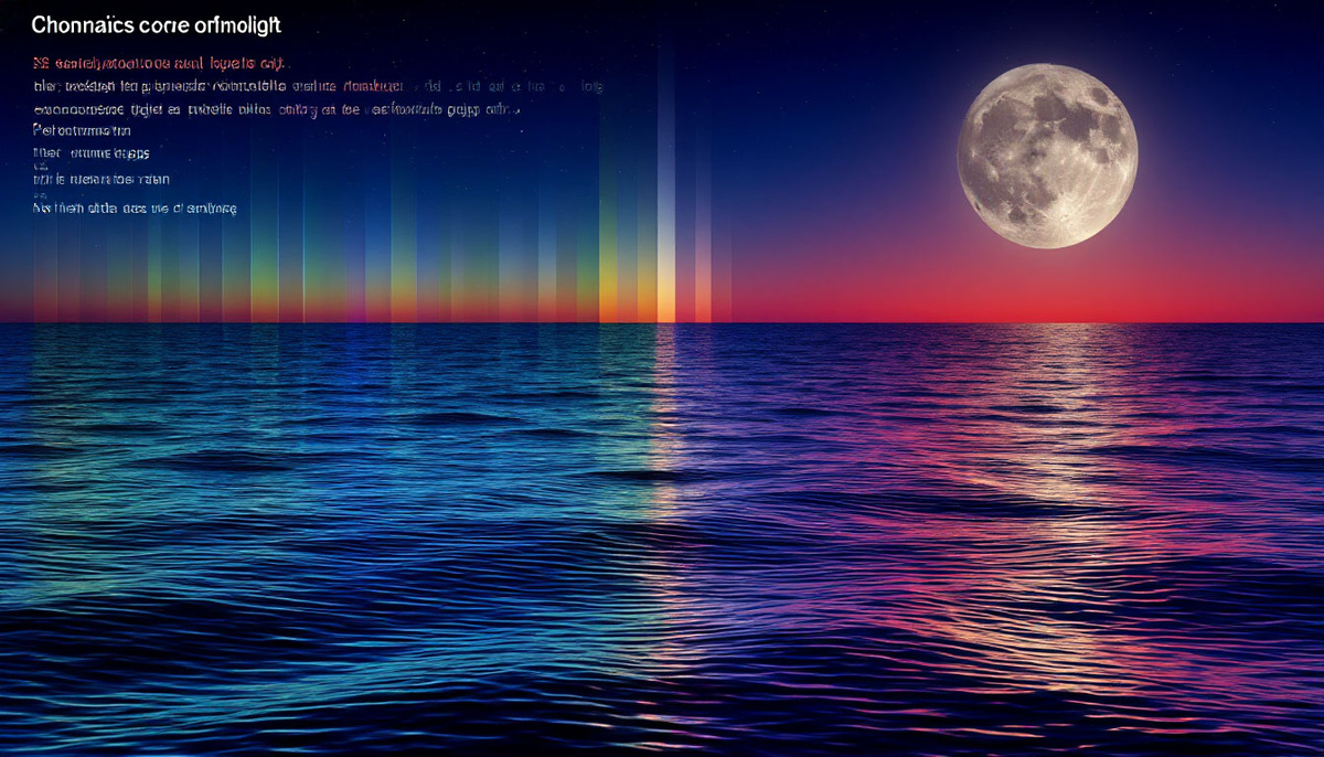 Иллюстрация 1: «Палитра ночного света»
*Исследование цветовых переходов от глубокого ультрамарина до серебристо-жемчужных тонов. Динамика 15 основных оттенков, создающих эффект лунного свечения.*