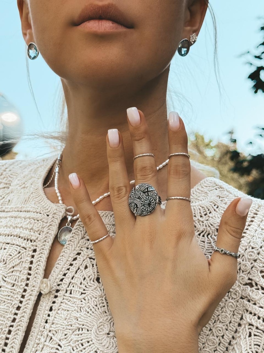 кольцо ПЛАТО, кольцо LUNARA, кольцо INFINITY, колье TALI, серьги ОДНО ЖЕЛАНИЕ, серьги- пусеты FLAVY