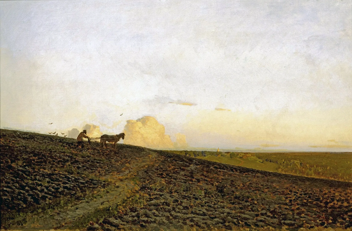 Исаак Левитан. Вечер на пашне, 1883