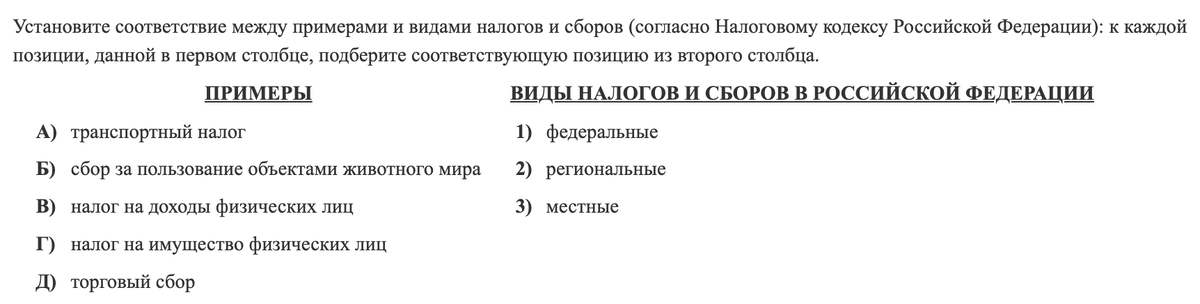 Пример задания, источник ФИПИ