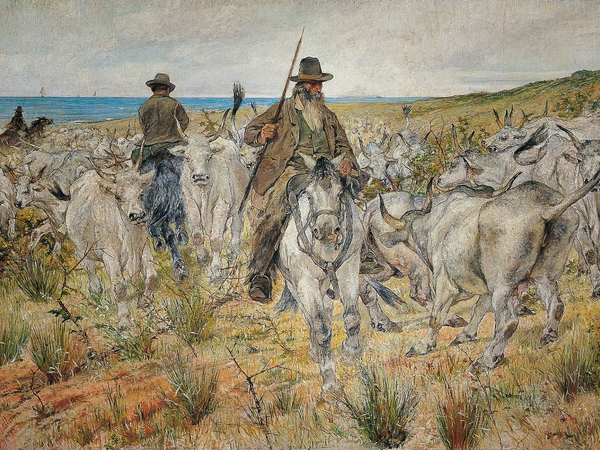 «Пастухи в Маремме» («Mandrie in Maremma»), 1893 г. худ. Джованни Фаттори (1825–1908). 