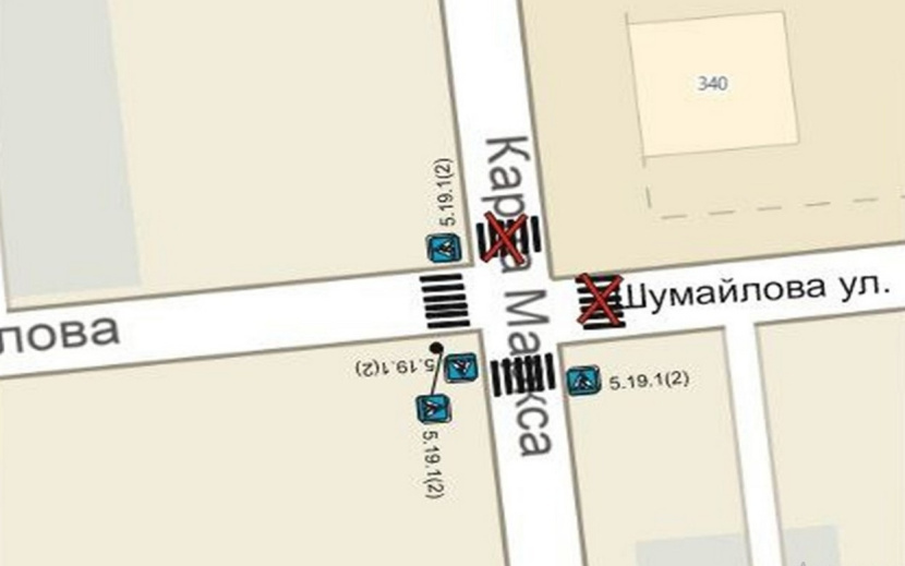    Переход на Маркса - Шумайлова. Фото: администрация Ижевска