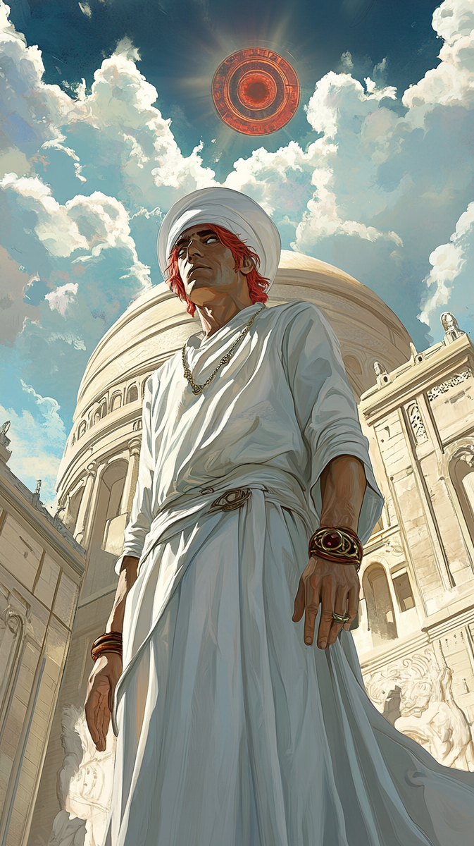 Солнце с Неба светит ярко, освещает людям путь, к Богу есть одна дорога, прочие во тьму ведут. Рисунок сгенерирован Midjourney 