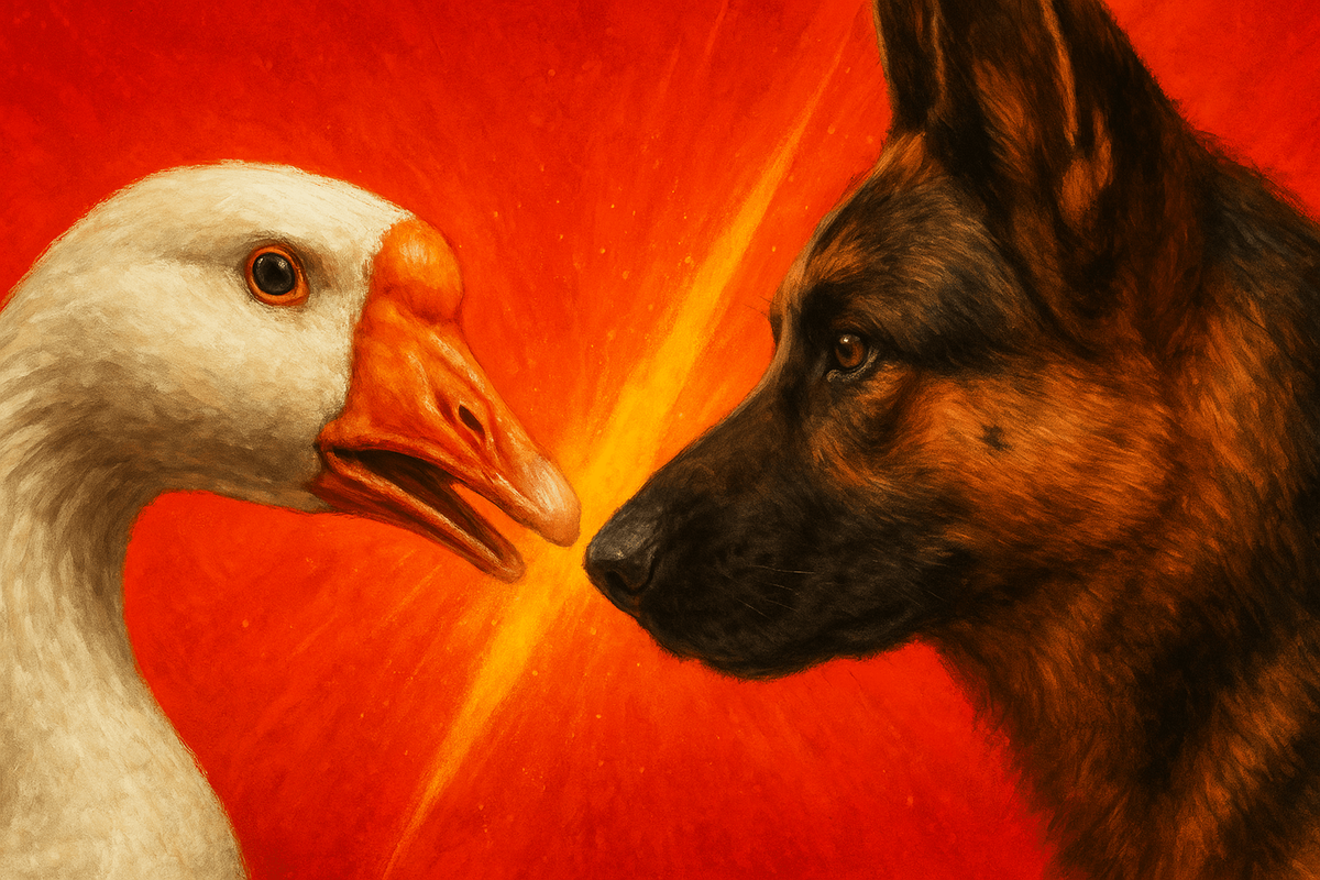    Гусь против собаки: кто лучше защитит ваш дом от незваных гостей.