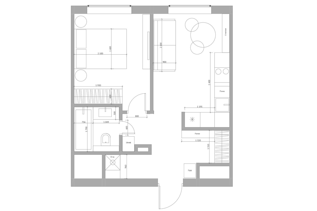 Планировочное решение и расстановка мебели