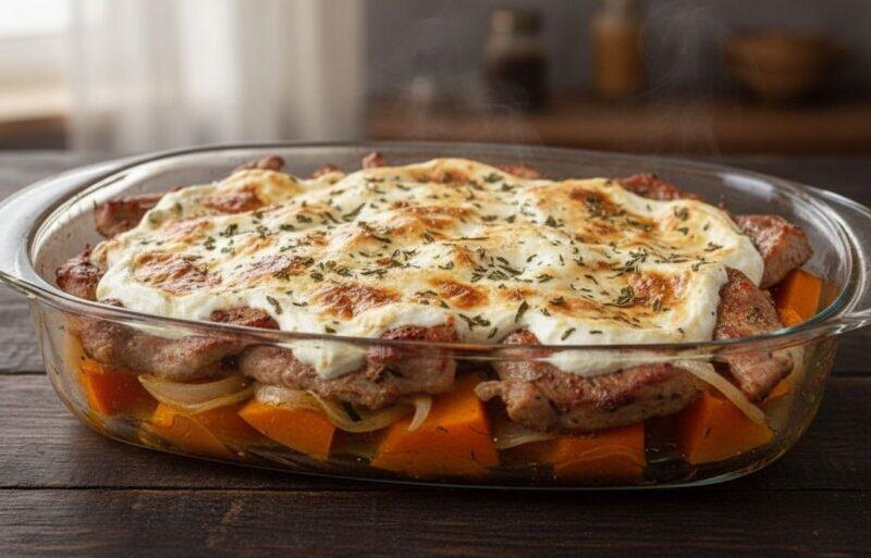 Запеченная тыква с мясом. Фото: wellnews.ru. Фотография взята из открытых источников.  📷
