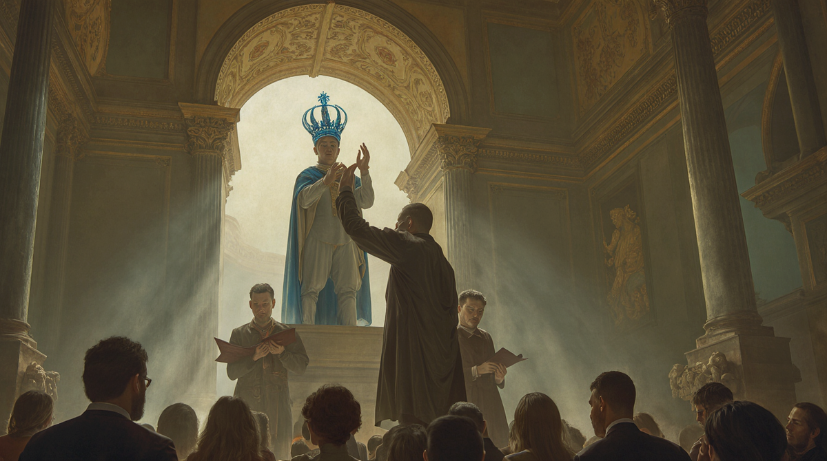 Наконец, пиора поднял руки к своду главного зала и замолчал. Оба патрика нагора стали читать стих завершения и стих напутствия. Когда пиора поднимал руки, он ловко задел свою синюю тулью, и под ней скрылась едва заметная металлическая полоса. Никто из паствы не обратил внимания на эту деталь. Только Сарла замешкалась на развороте: «Что это? Почему никто не замечал, что патрики носят под тульёй обручи?»