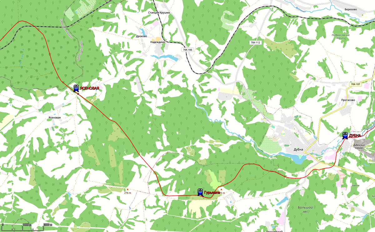 Схема УЖД Дубна-Гурьевка-Ясеновая