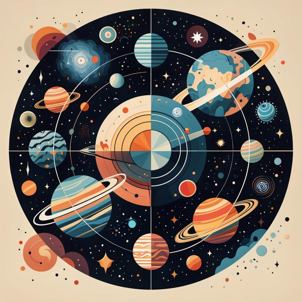 Планеты. Иллюстрация сгенерирована нейросетью