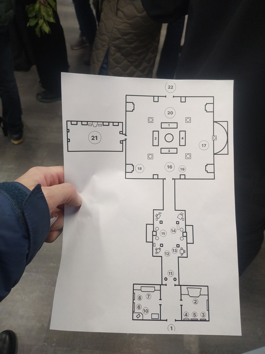 Схема выставки "В гостях у графа Шереметева" в усадьбе Останкино