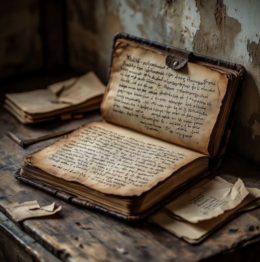  Эмоциональный крупный план рукописи, где видны следы душевных мук. Это зримое доказательство его отчаяния.