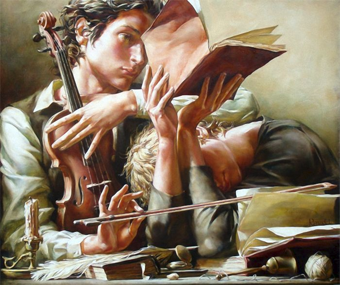 Алексей Равский. Играющий на скрипке. 
