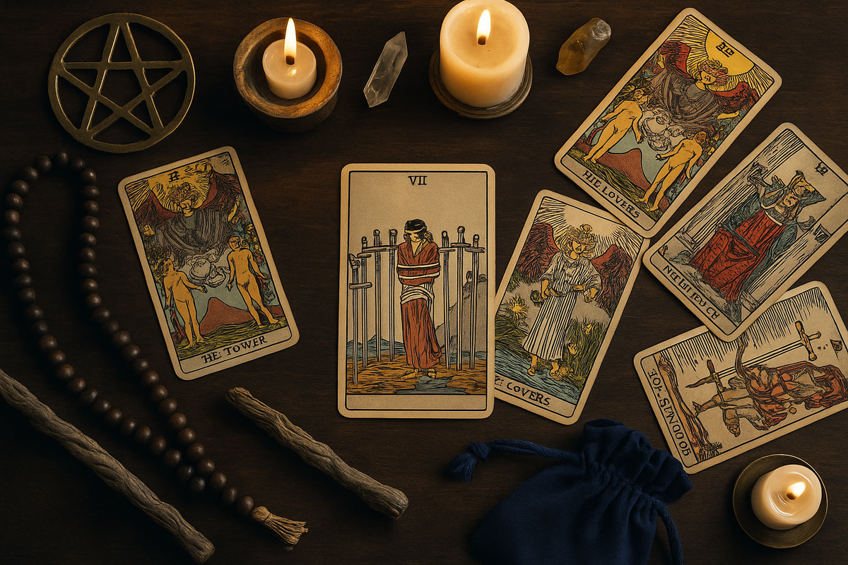 Старшие арканы Таро в раскладе с 8 Мечей