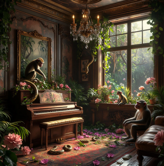 Превращение уютного викторианского дома в опасные джунгли было зрелищем невероятным. Лианы оплетали мебель, животные хозяйничали в гостиной — это было визуальным воплощением хаоса, который приносила с собой игра.