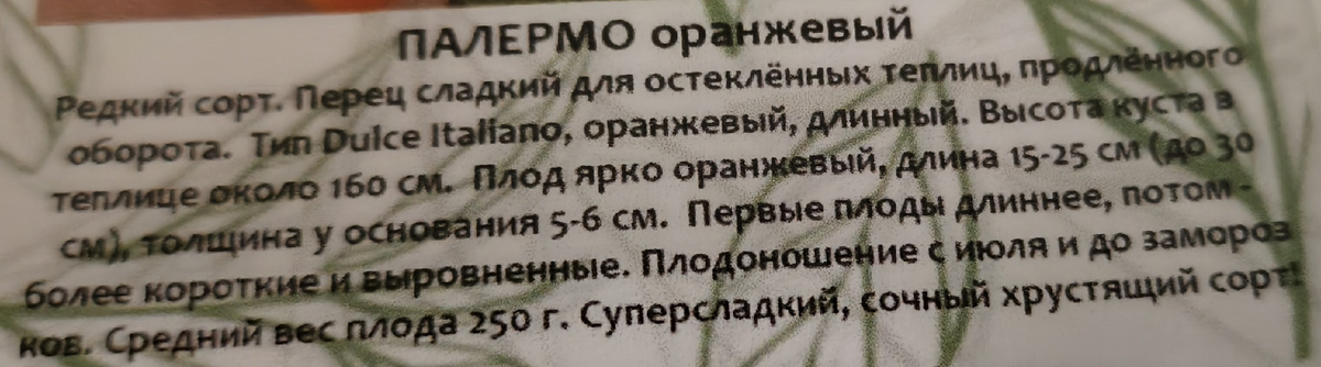 Перец "Палермо оранжевый"