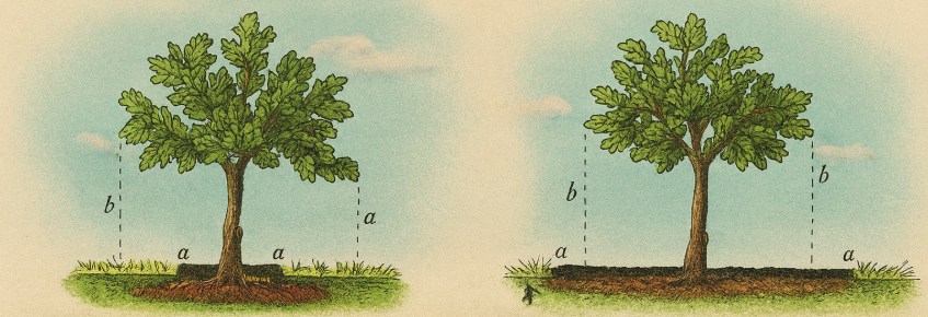 Слева: неправильно разложенный навоз; справа: правильно разложенный