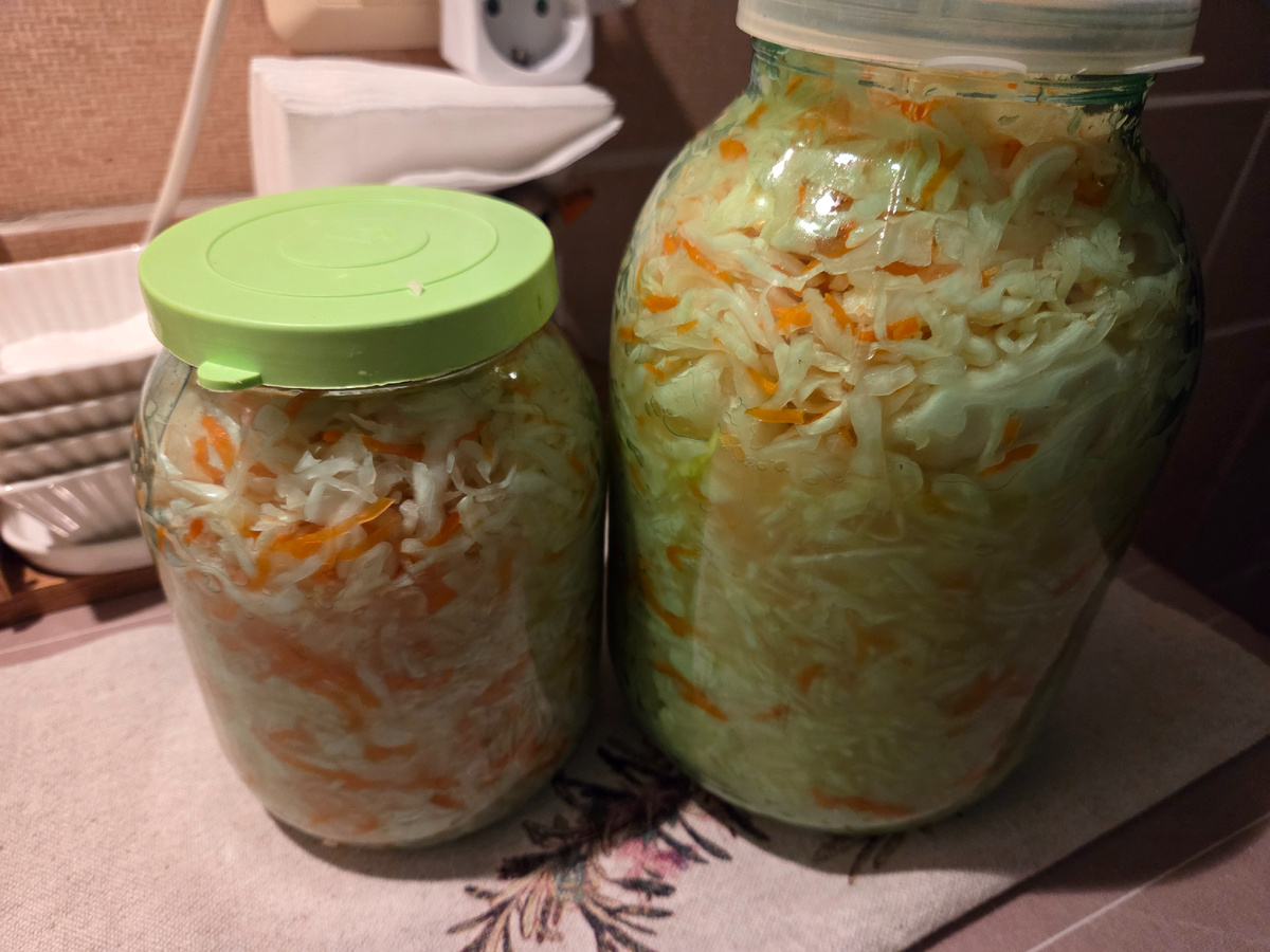 Теперь нам хватит надолго. Салатик на ужин или обед с пахучим растительным маслом и щепоткой сахара увеличит поступление витамина С и поднимет настроение от вкуса и мысли, что сам сделал.