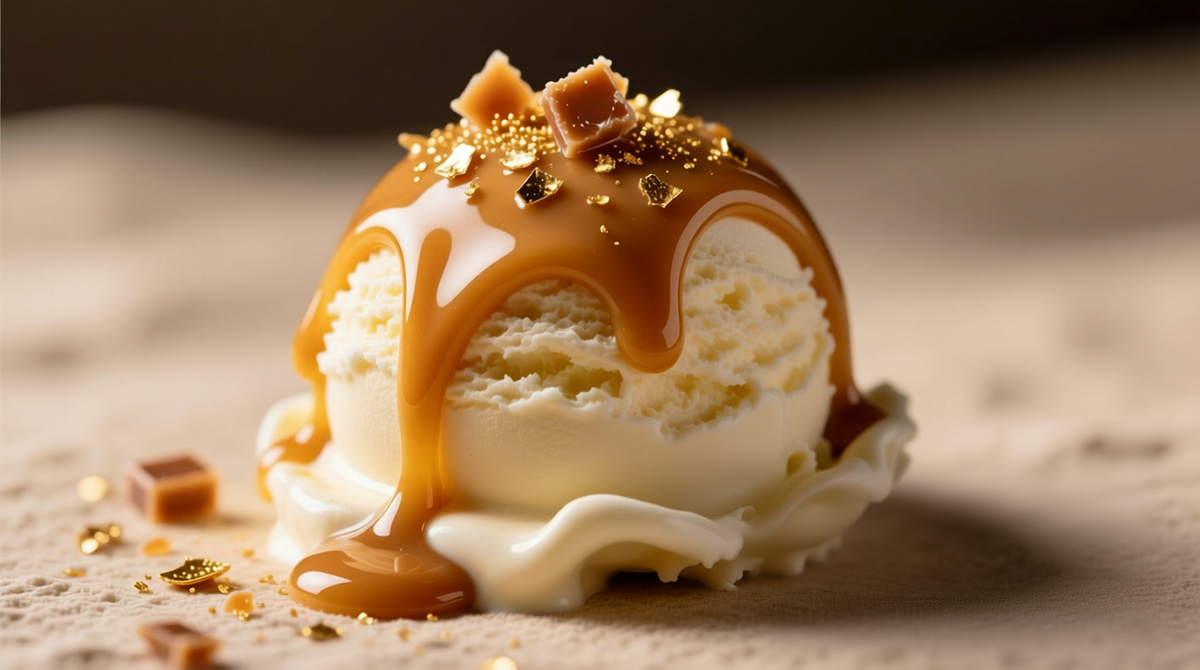 Мороженое с карамельным кремом