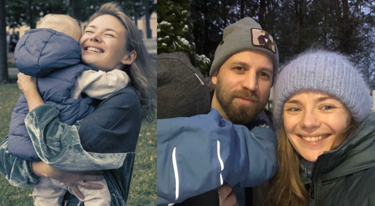 Карина с мужем и сыном