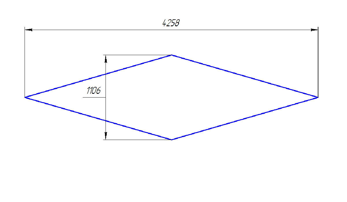Рисунок 2. Эскиз ромбической антенны.
