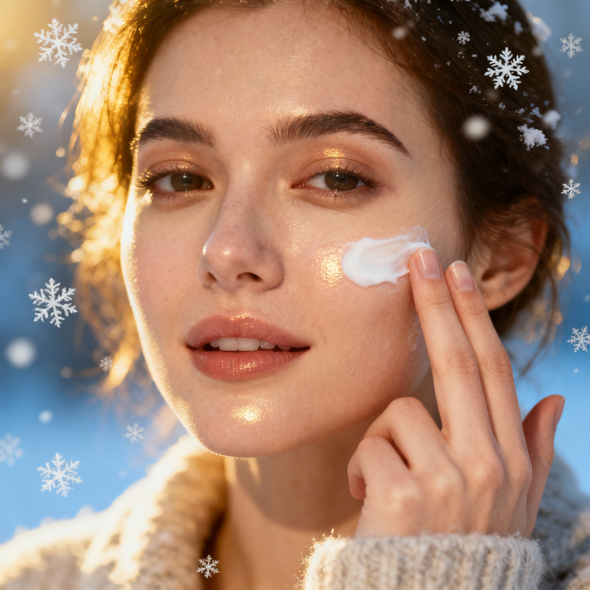 Перед выходом на улицу наносите защитный крем, который образует невидимую плёнку и уменьшает влияние низких температур и ветра. Хорошо подходят средства с натуральными маслами и витаминами.