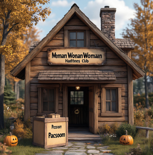  Уютный, собранный из подручных материалов домик, окруженный забором.