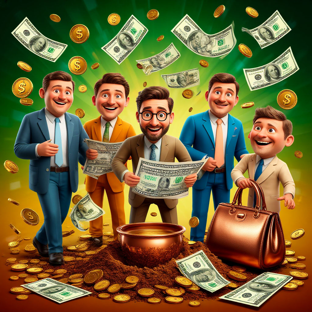 Иллюстрация "Смех ради денег" создана сетью Шедеврум