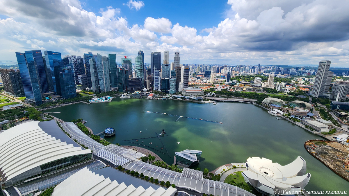 Панорама центра города Сингапур