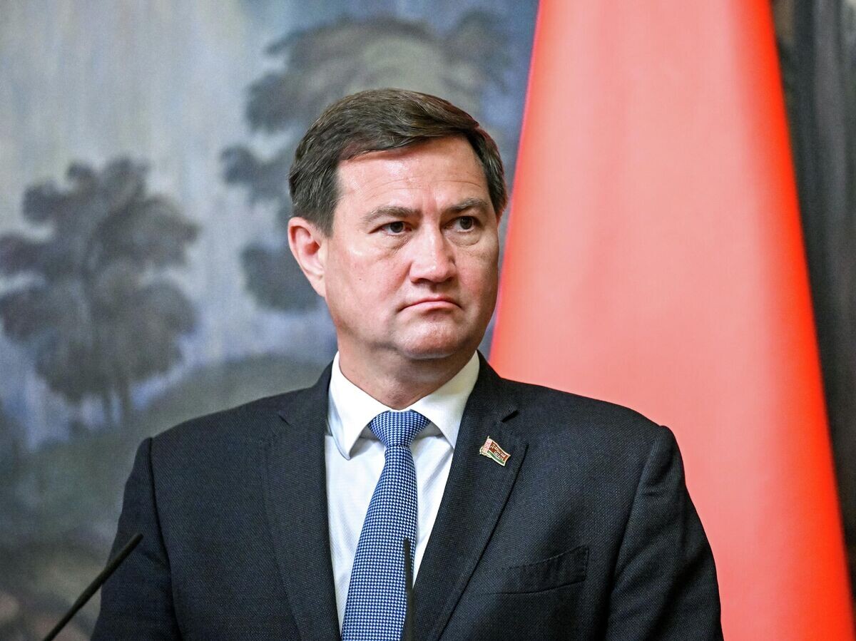    Министр иностранных дел Белоруссии Максим Рыженков во время пресс-конференции по итогам встречи с министром иностранных дел РФ Сергеем Лавровым © РИА Новости / Сергей Бобылев