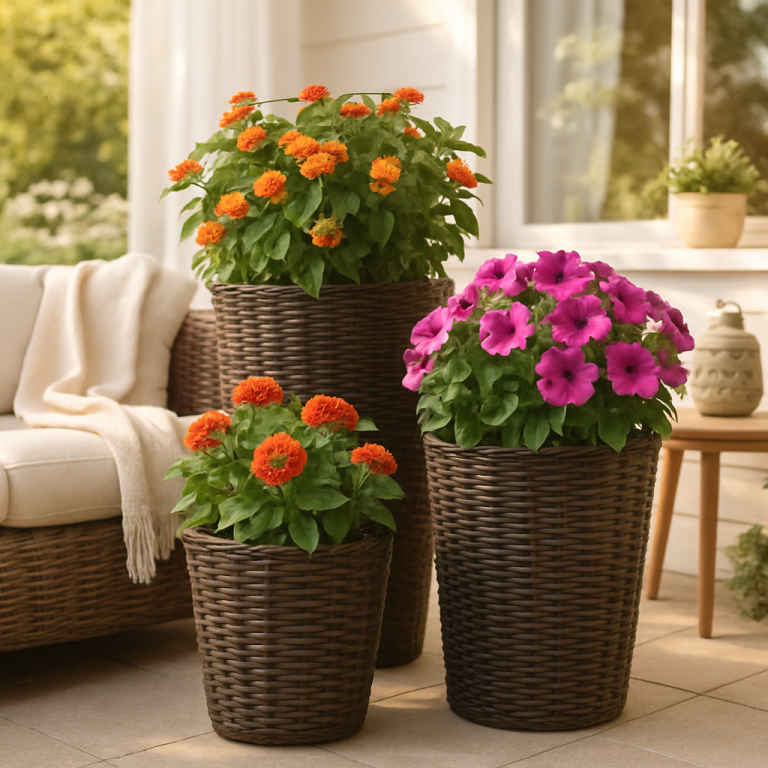    Плетёные кашпо из искусственного ротанга: создайте стильный уют без лишних забот и затрат! Loza