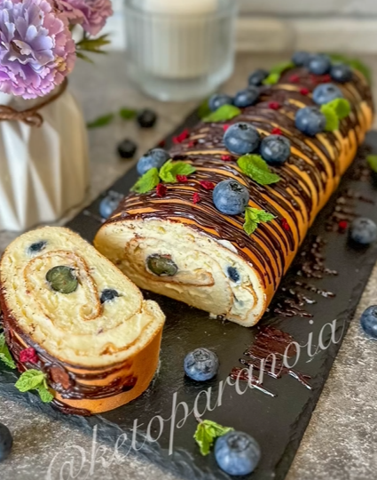 ТВОРОЖНЫЙ РУЛЕТ С ЗАВАРНЫМ КРЕМОМ