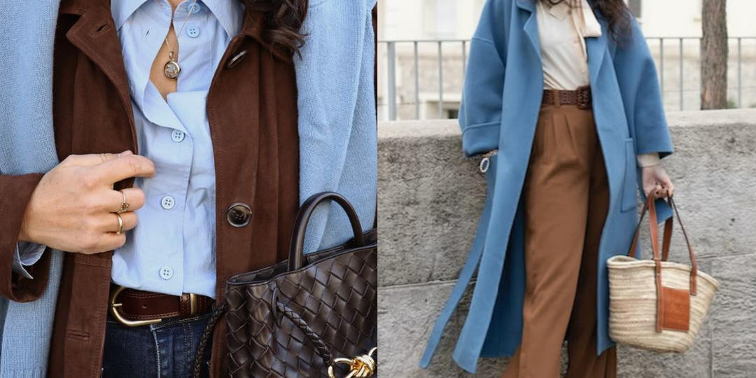 Коричневый и синий: тренд зимы 2025-26, который выглядит дорого и стильно