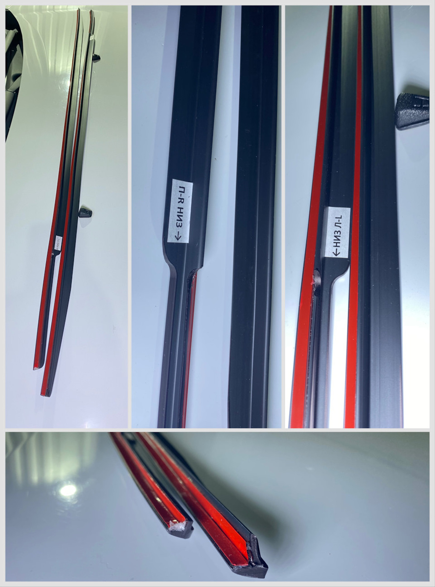 Дефлектора (водостоки) лобового стекла выполнены из мягкого пластика, с внутренней стороны имеется качественный двусторонний скотч для фиксации