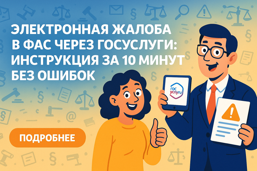    Электронная жалоба в ФАС через госуслуги: инструкция за 10 минут без ошибок