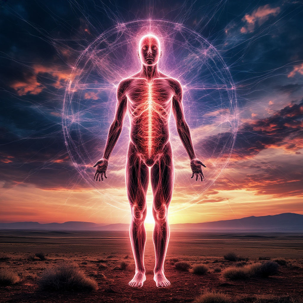 Сгенерировано ИИ- энергетическое поле человека.