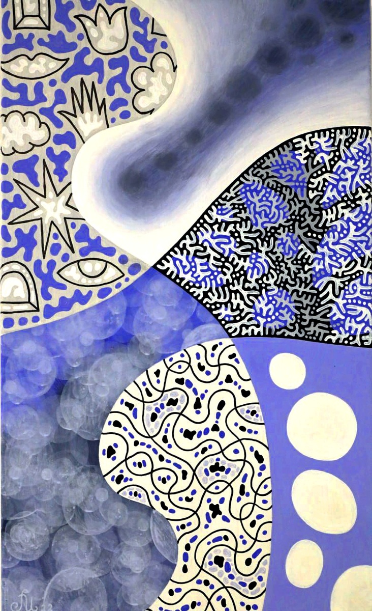 "Пазлы жизни" диптих,  часть первая 75см  45см холст масло 2022г 