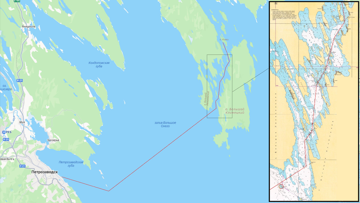 Наш маршрут от Петрозаводска до острова Кижи 