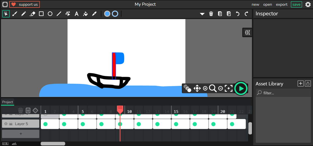 Я за пару минут заставила кораблик плыть, просто потыкав в кнопки. 