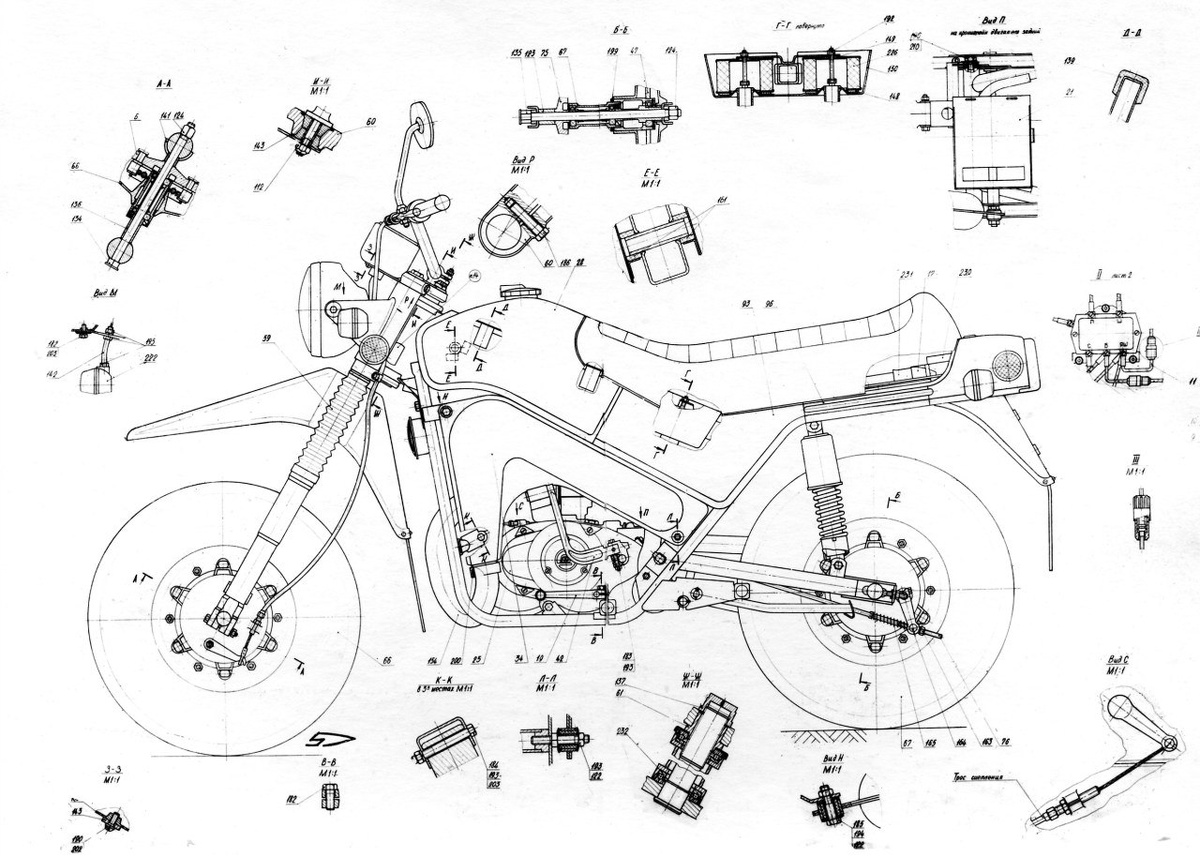 Дизайн мотоцикла разрабатывался в Ленинградском филиале ВНИИТЭ группой художников-конструкторов под руководством С. М. Николаева.