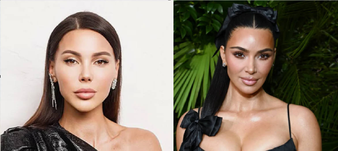 Самойлова (слева) последнее время часто копирует стиль Ким Кардашьян (справа)