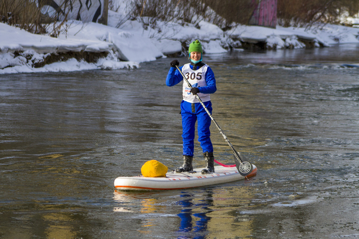 Кататься на сапе в мороз? Почему бы и нет
