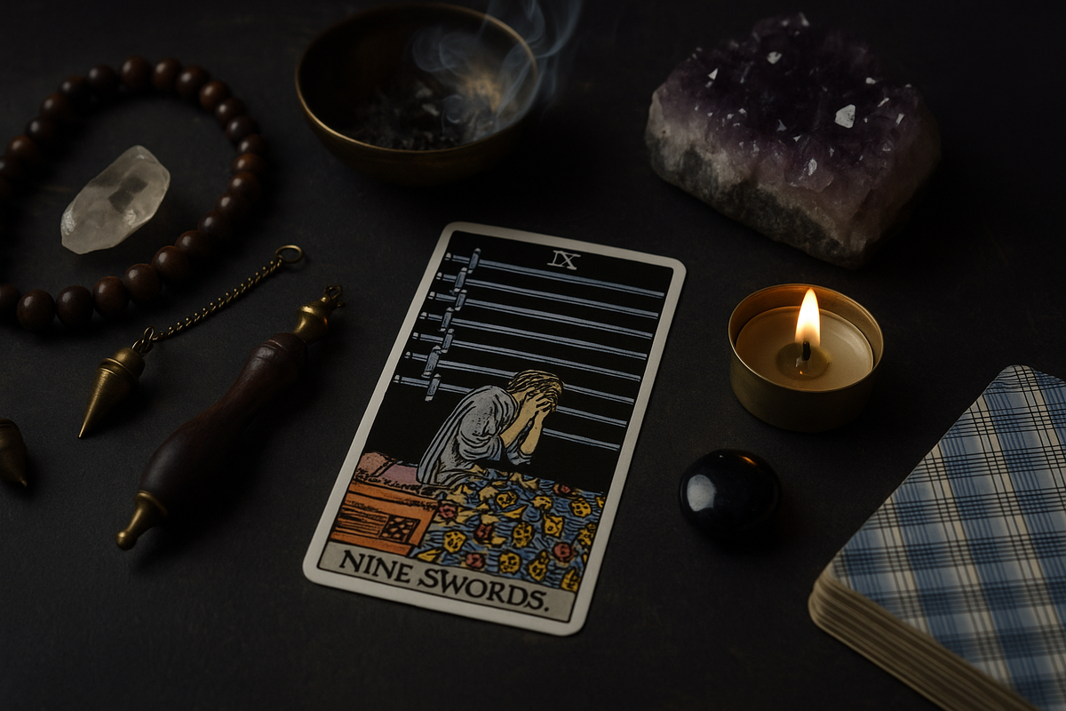 Карта Девятка Мечей: значение и сочетание 2025
